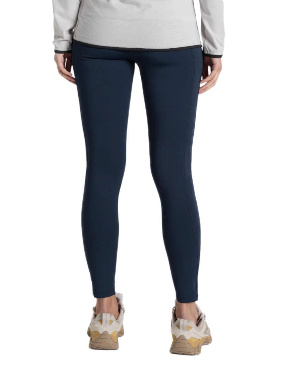 Blue Navy coloured Craghoppers Womens Nosilife Adeena Leggings on white background