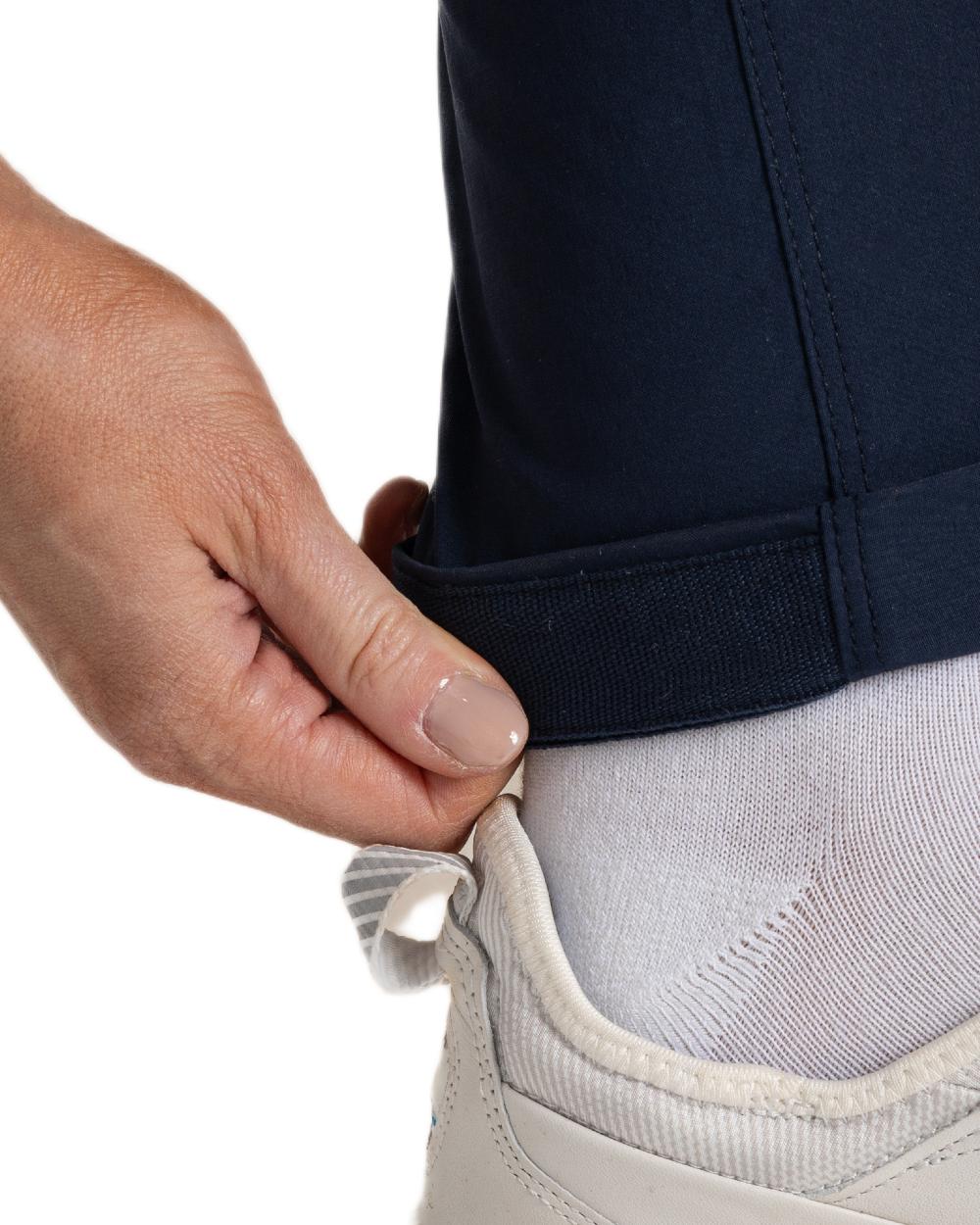 Blue Navy coloured Craghoppers Womens Nosilife Milla Golf Trousers on white background