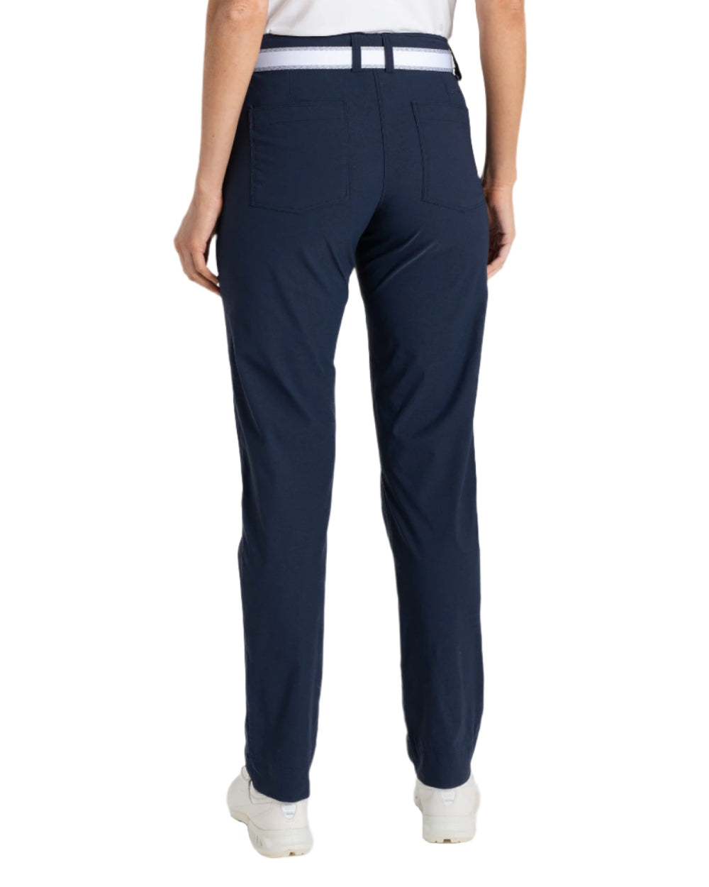 Blue Navy coloured Craghoppers Womens Nosilife Milla Golf Trousers on white background