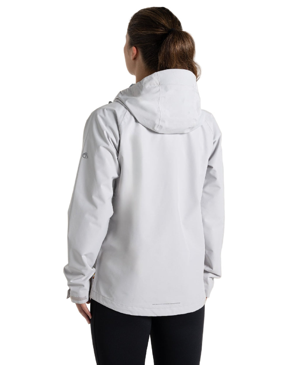 Light Grey Coloured Craghoppers Womens Ossus Waterproof Jacket on white background