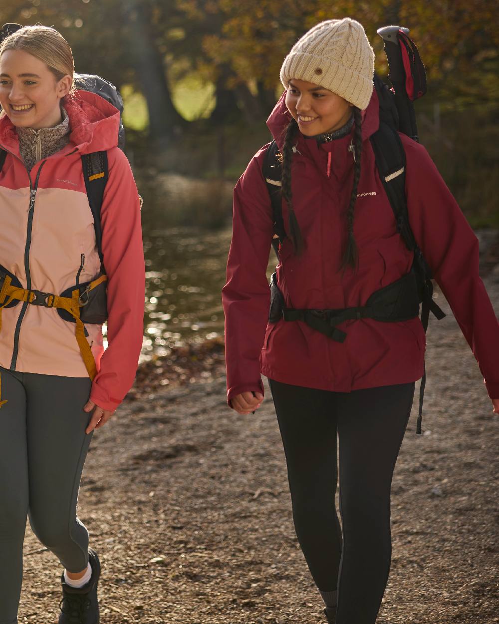 Sumac Red Coloured Craghoppers Womens Ossus Waterproof Jacket on outdoor background