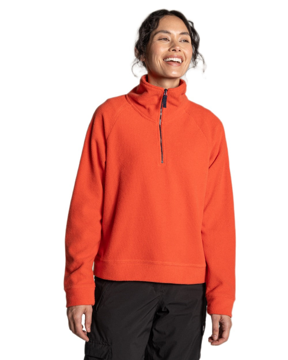 Grenadine coloured Craghoppers Womens Raja Half Zip Fleece on white background