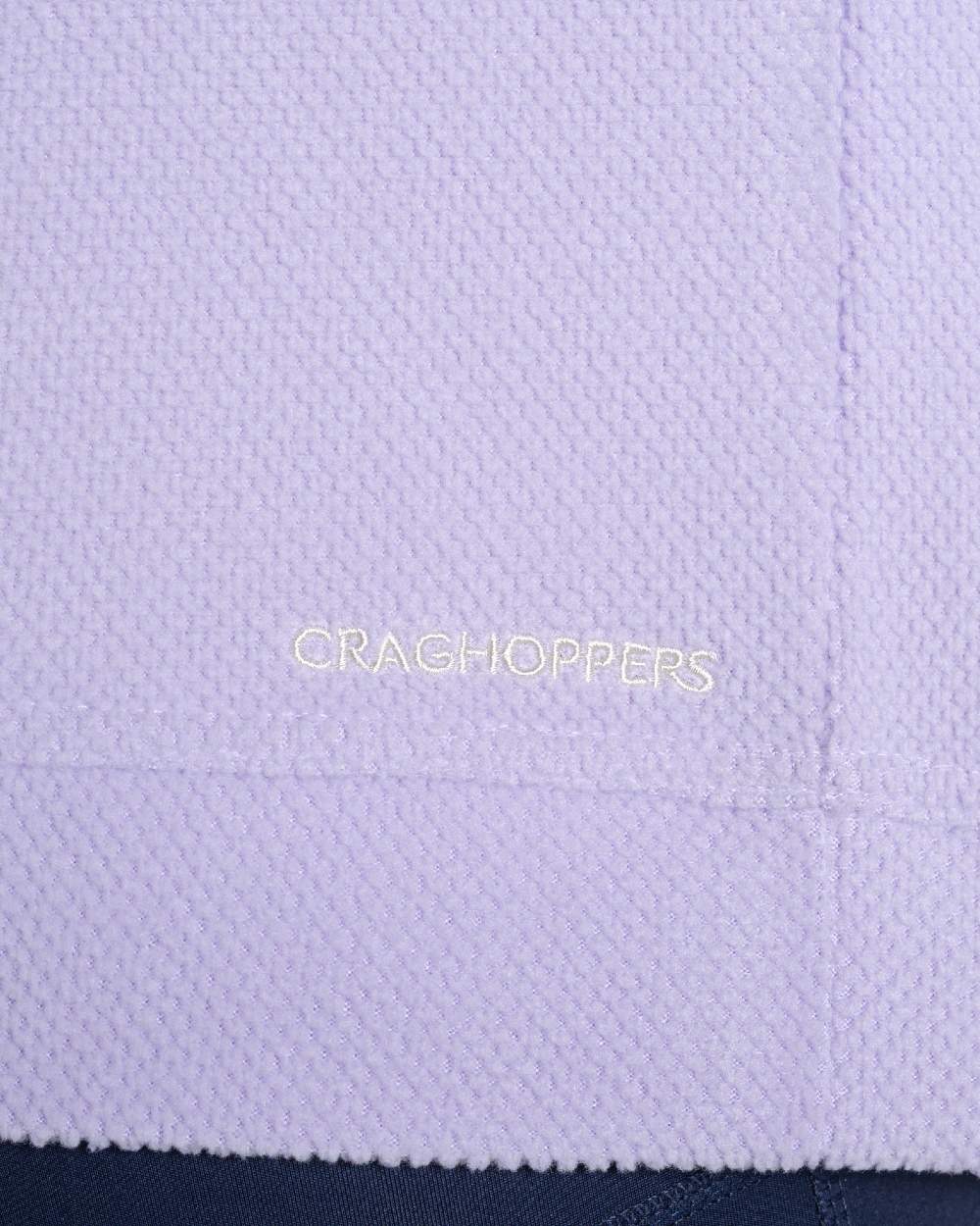Parma Violet coloured Craghoppers Womens Raja Half Zip Fleece on white background