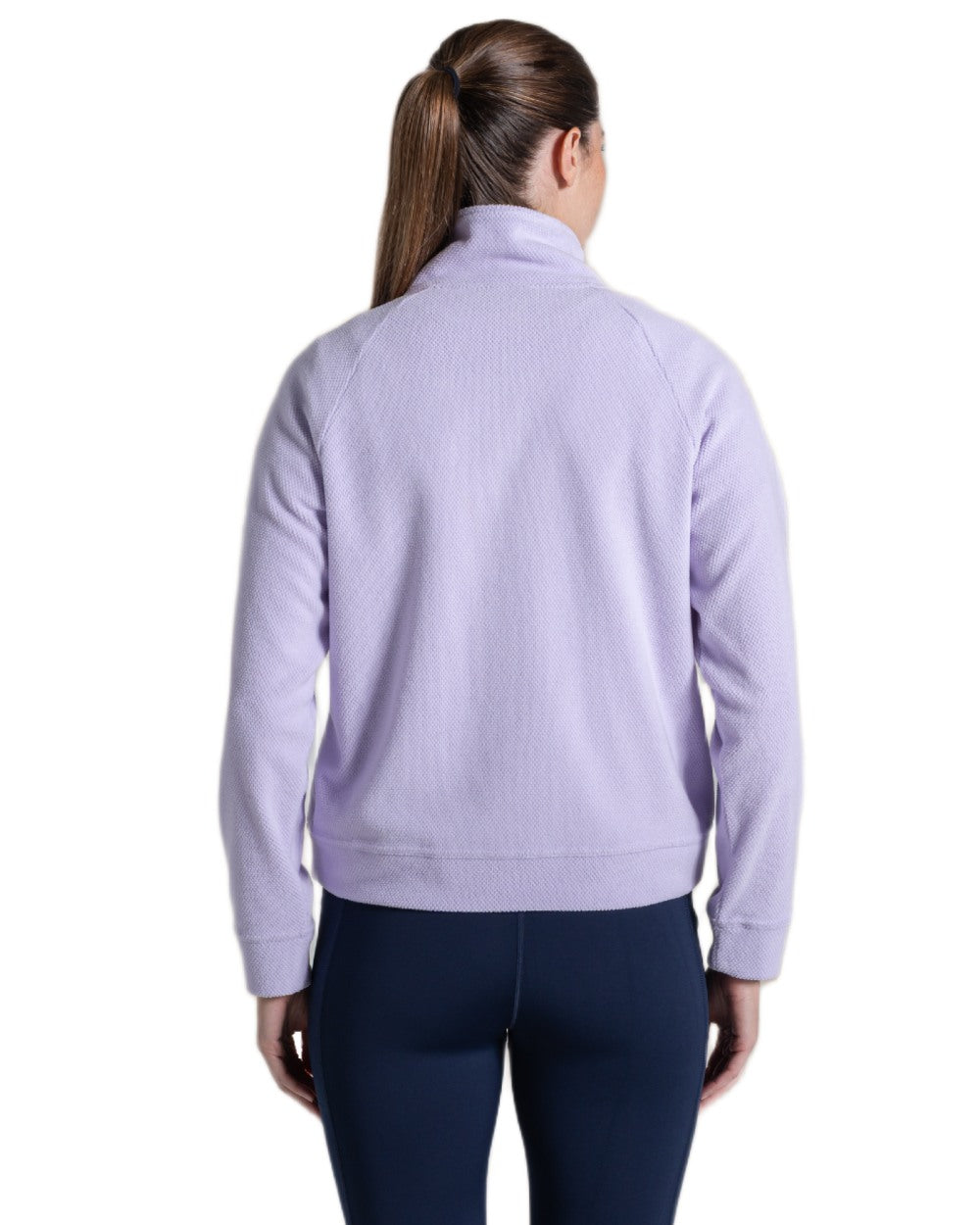 Parma Violet coloured Craghoppers Womens Raja Half Zip Fleece on white background