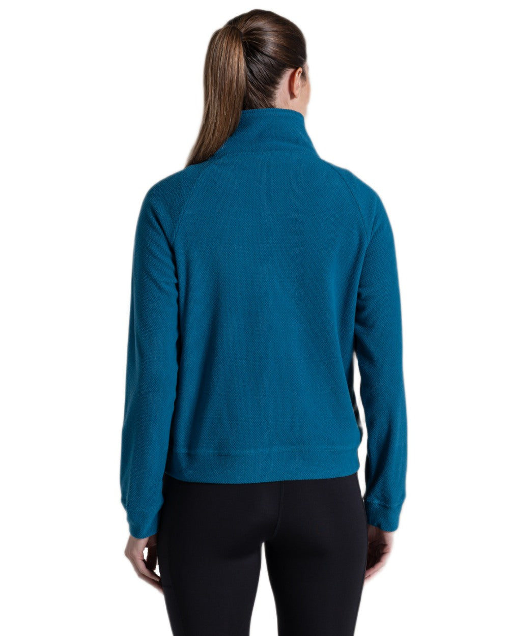 Porcelain Blue coloured Craghoppers Womens Raja Half Zip Fleece on white background
