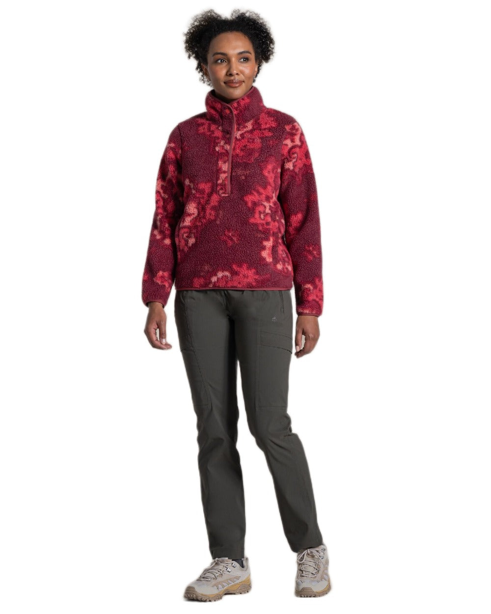 Amarylis Print Coloured Craghoppers Womens Rosemary Overhead Top on white background