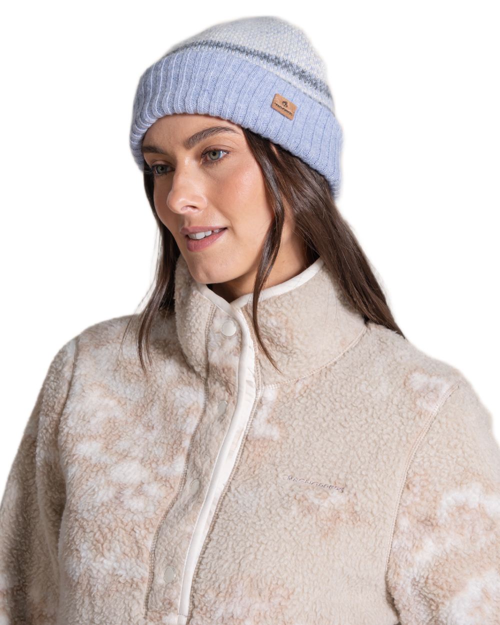 Ecru Print Coloured Craghoppers Womens Rosemary Overhead Top on white background