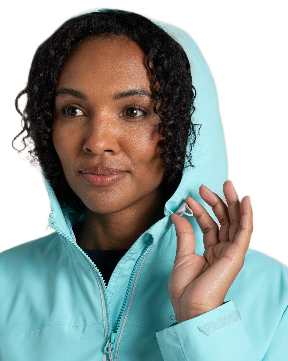 Aqua Sky coloured Craghoppers Womens Solla Waterproof Jacket on white background
