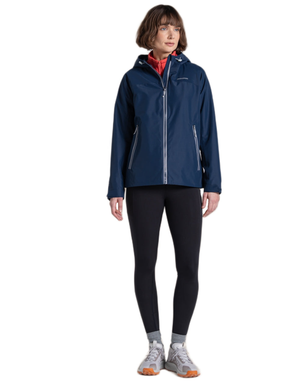 Blue Navy coloured Craghoppers Womens Solla Waterproof Jacket on white background