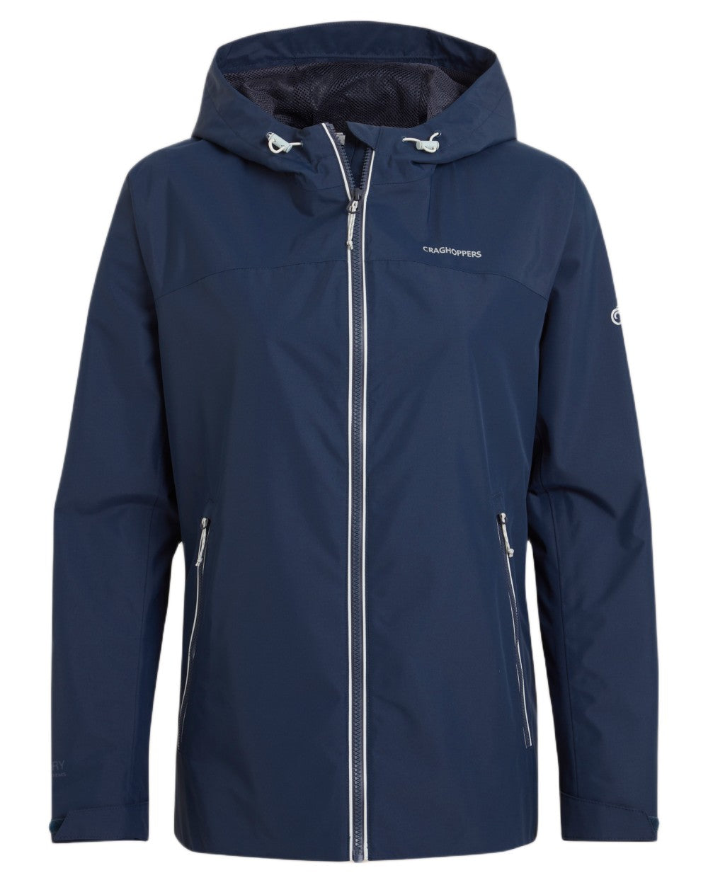 Blue Navy coloured Craghoppers Womens Solla Waterproof Jacket on white background