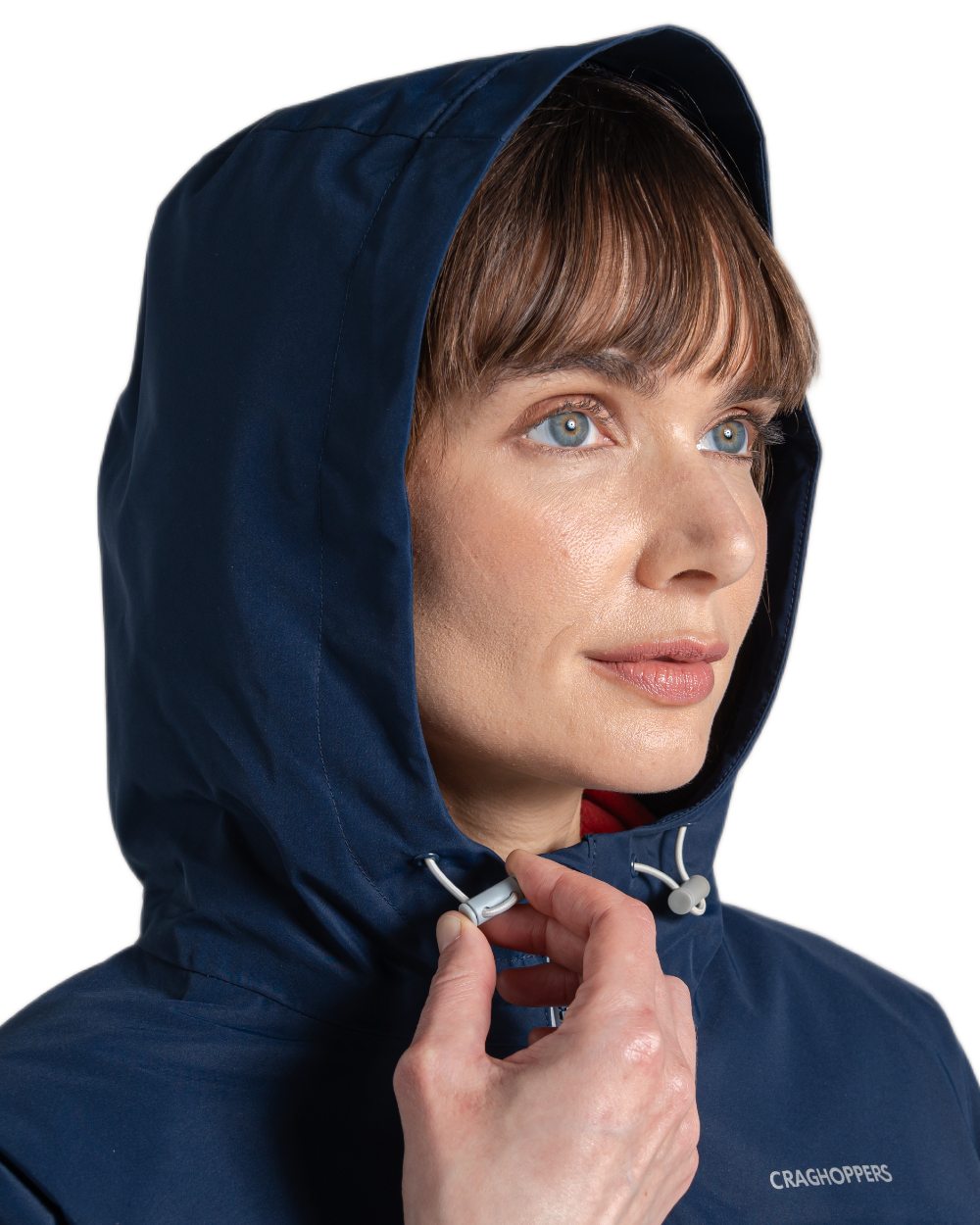 Blue Navy coloured Craghoppers Womens Solla Waterproof Jacket on white background