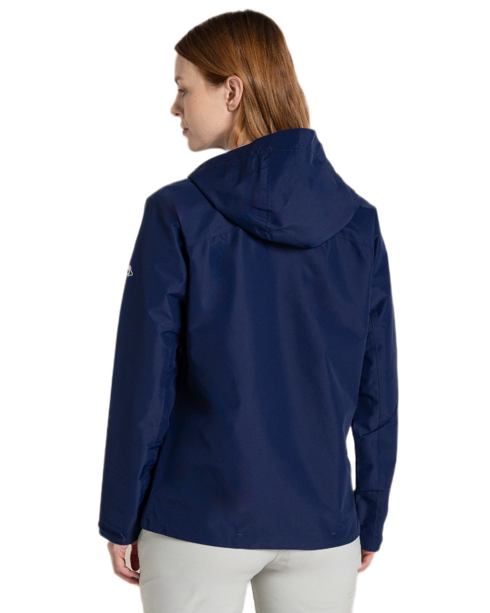 Indigo Blue coloured Craghoppers Womens Solla Waterproof Jacket on white background