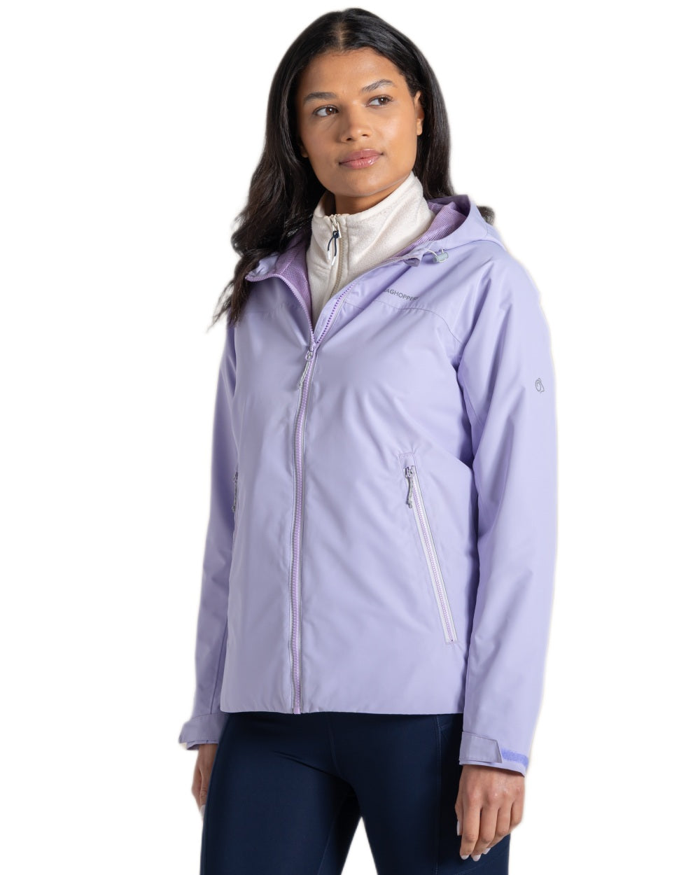 Parma Violet coloured Craghoppers Womens Solla Waterproof Jacket on white background
