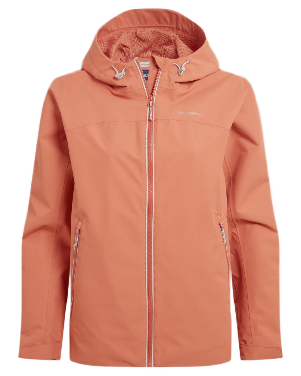 Red Sandstone coloured Craghoppers Womens Solla Waterproof Jacket on white background