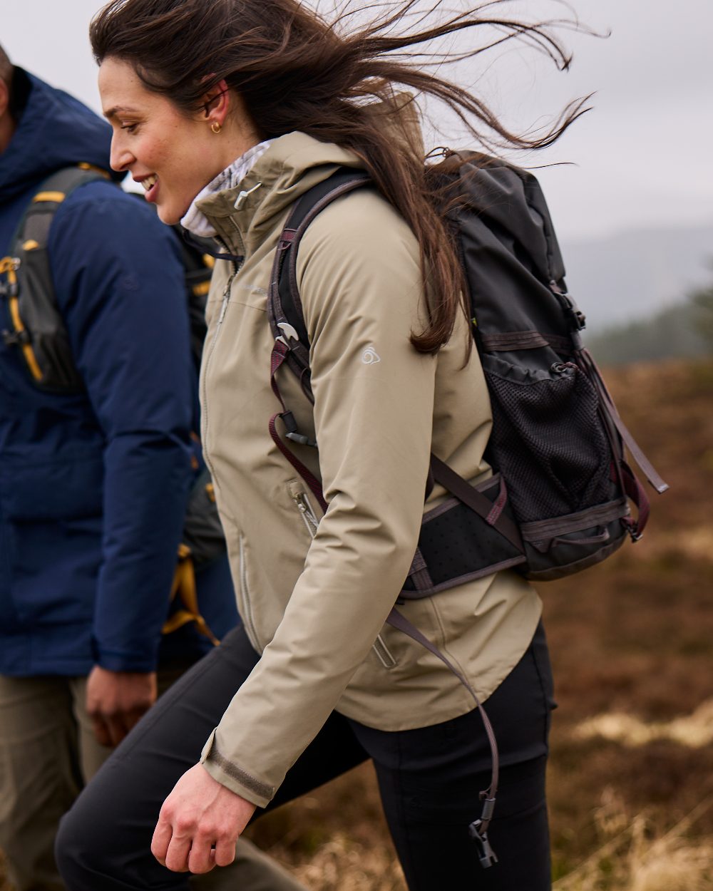 Vert coloured Craghoppers Womens Solla Waterproof Jacket on mountain background