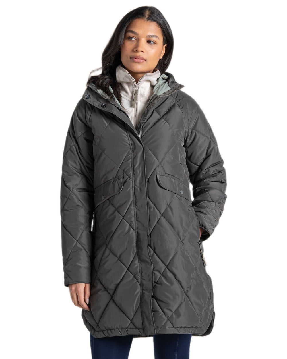 Nori Green Coloured Craghoppers Womens Sweetgrass Jacket on white background