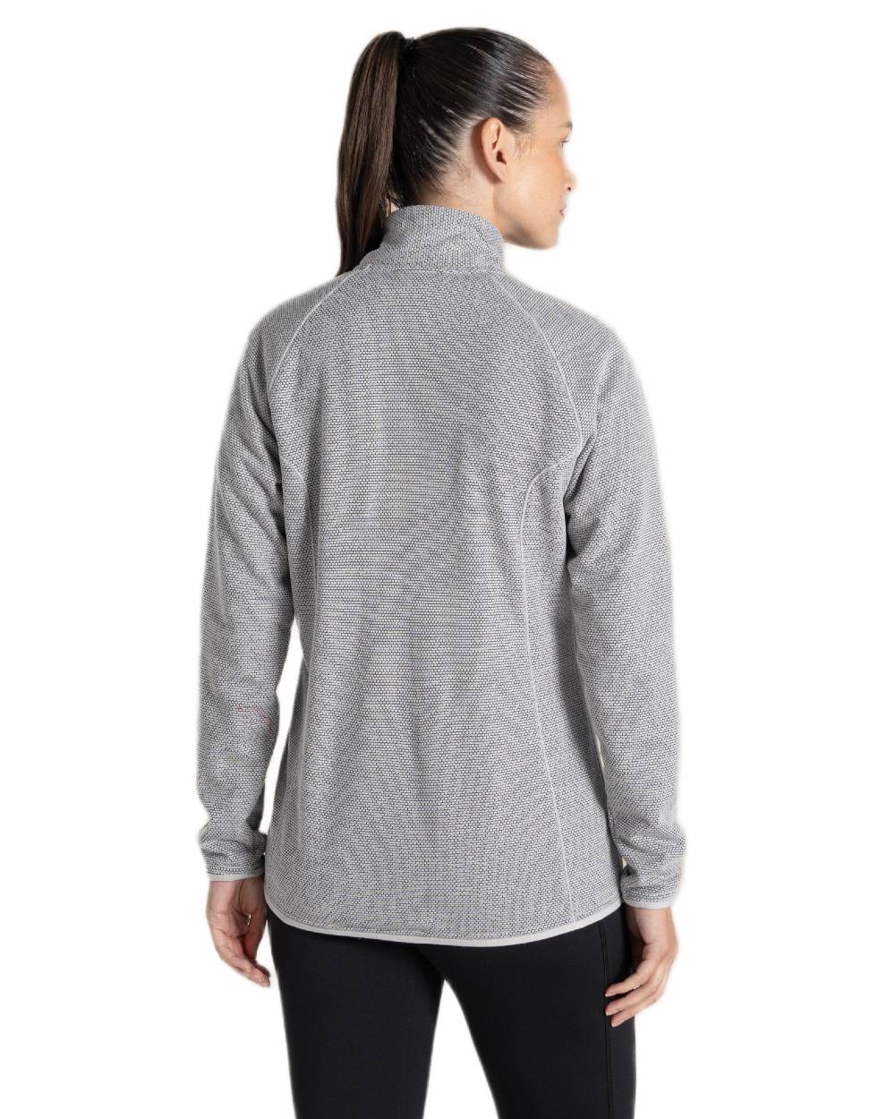 Lunar Grey Marl coloured Craghoppers Womens Tarvos Full Zip Fleece on white background