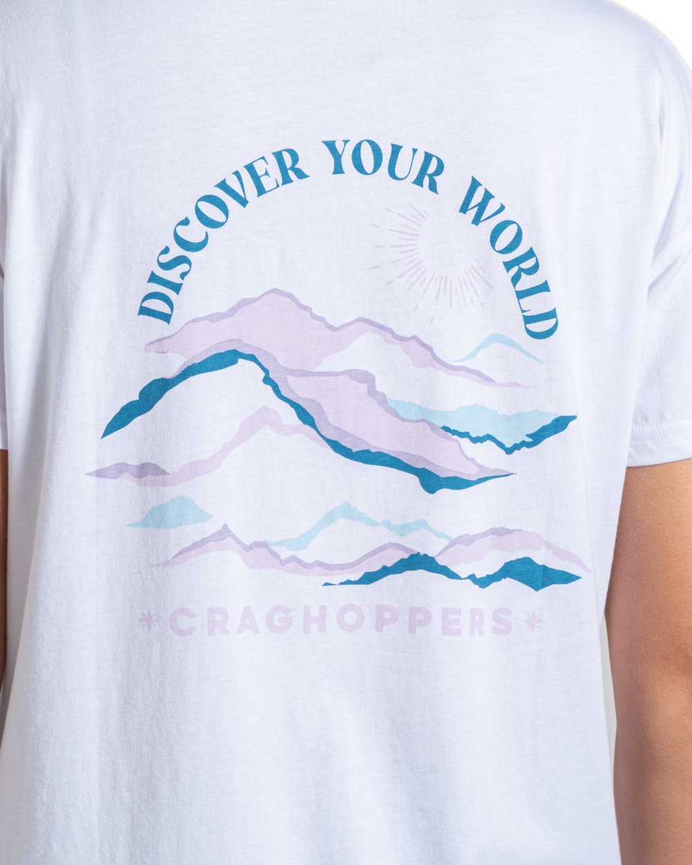 Optic White Coloured Craghoppers Womens Yago Short Sleeved Top on White Background