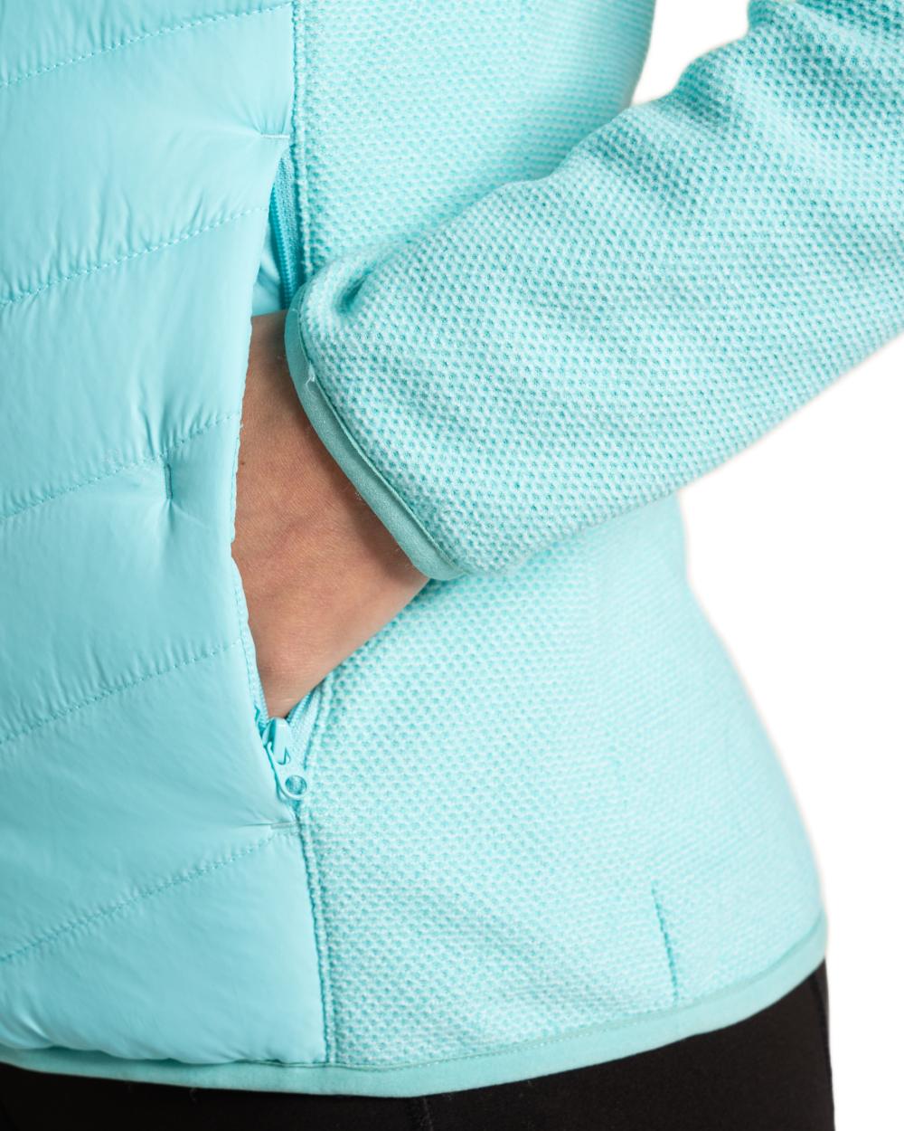 Aqua Sky coloured Craghoppers Womens Zayas Hybrid Insulating Jacket on white background