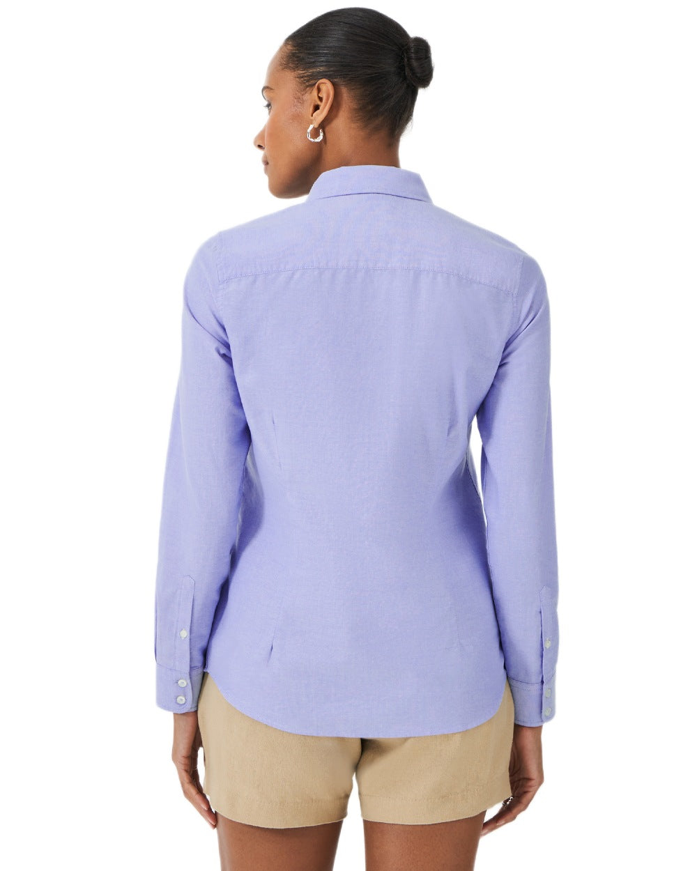 Blue Coloured Crew Clothing Womens Bracken Oxford Shirt on white background