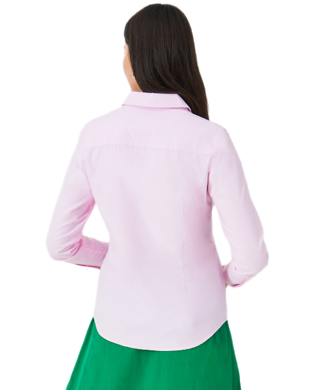 Pink Coloured Crew Clothing Womens Bracken Oxford Shirt on white background