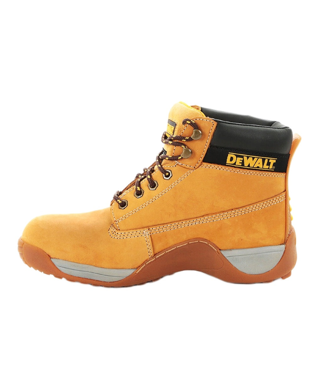 Beige Coloured DeWalt Apprentice Nubuck Safety Hiker Boots on white background