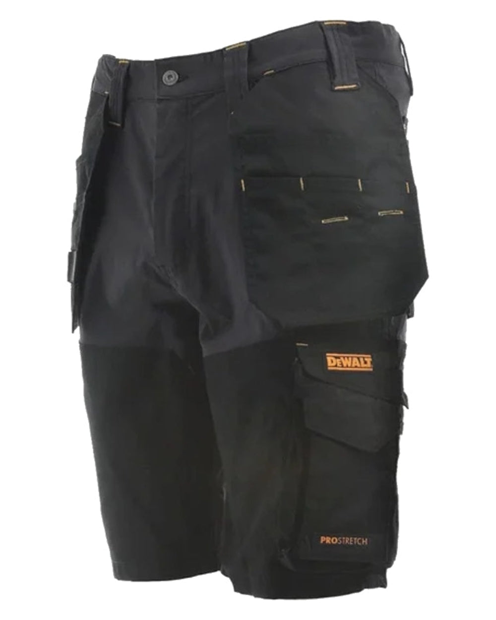 Grey Black Coloured DeWalt Hamden Shorts on white background