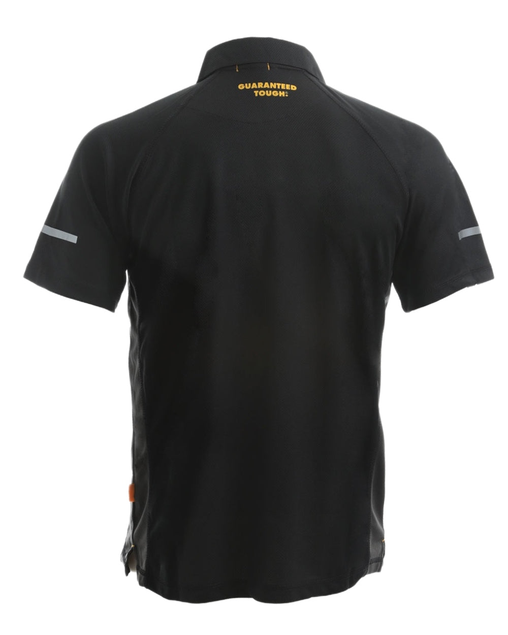 Black Coloured DeWalt Rutland Performance Polo Shirt on white background