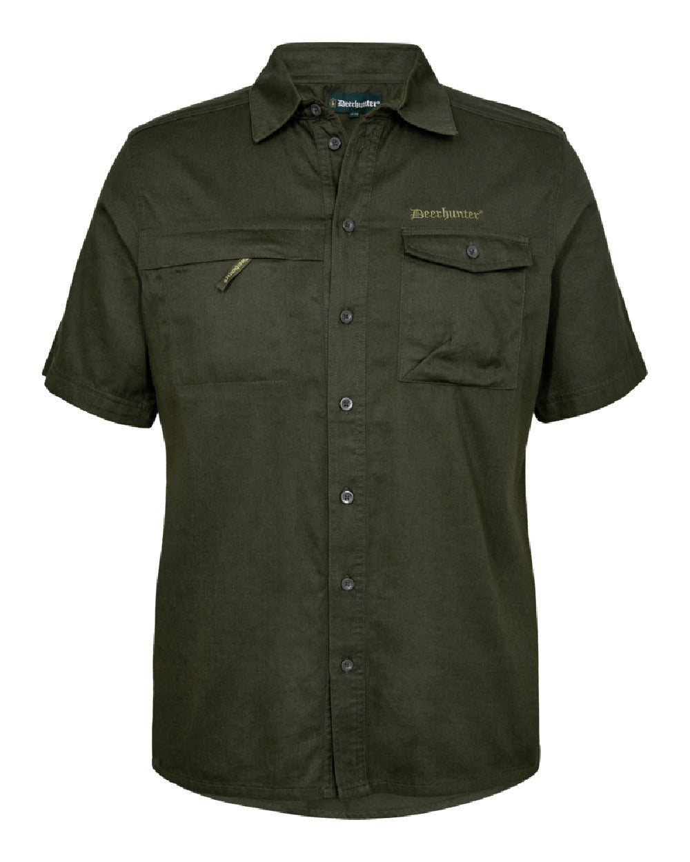 Timber coloured Deerhunter Atlas Short Sleeve Shirt on White background