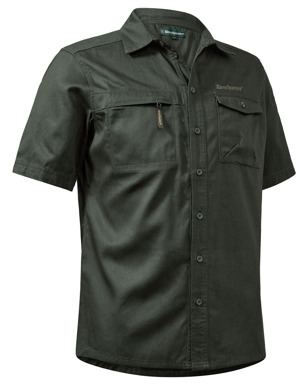 Timber coloured Deerhunter Atlas Short Sleeve Shirt on White background