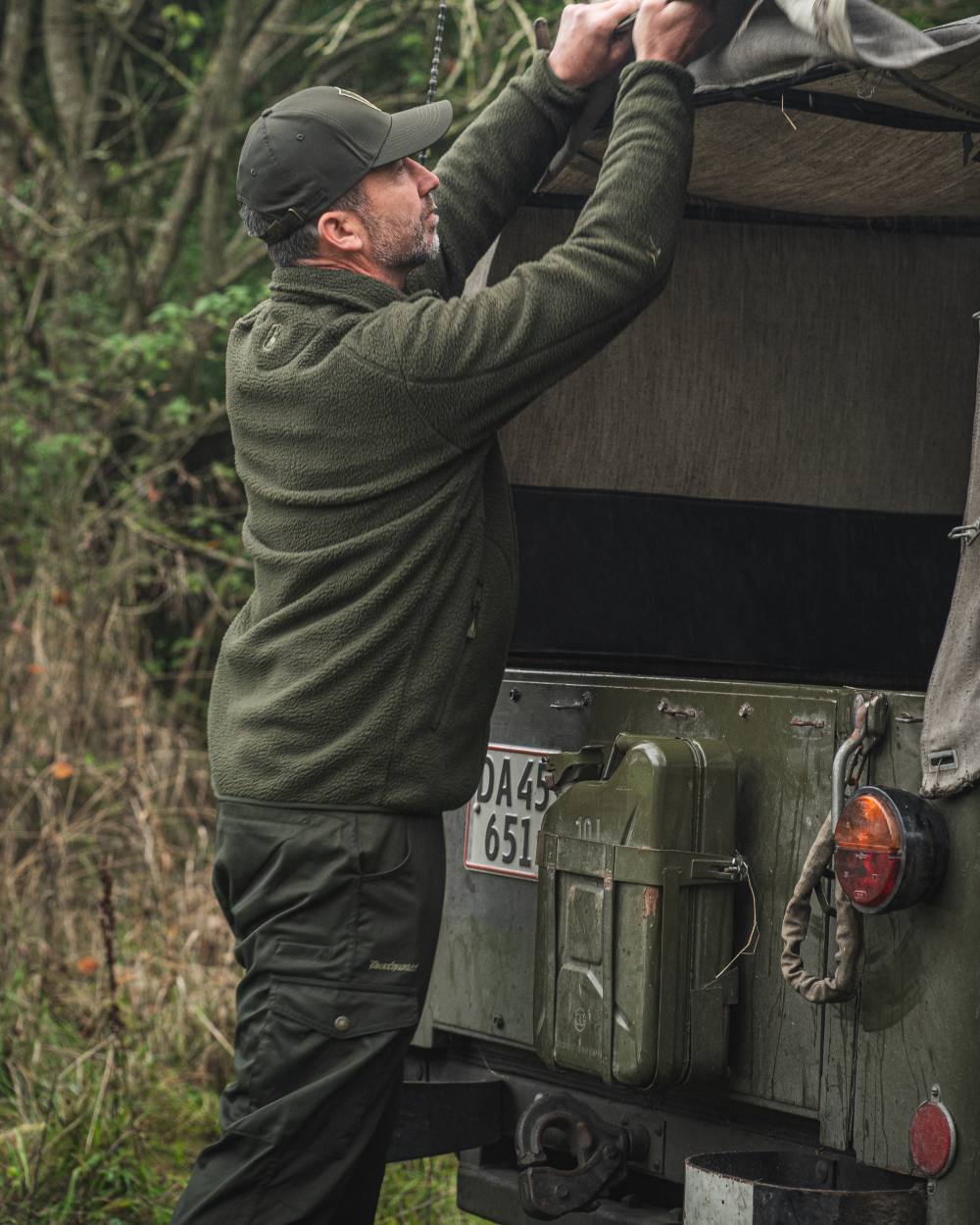 Timber coloured Deerhunter Atlas Trousers on forest background