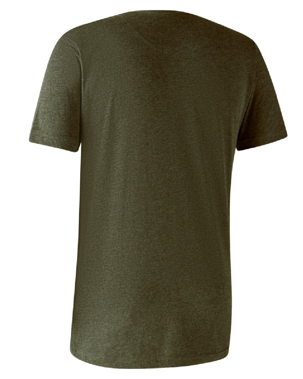 Adventure Green Melange Brown Leaf Melange coloured Deerhunter Basic 2-Pack T-Shirt on white background