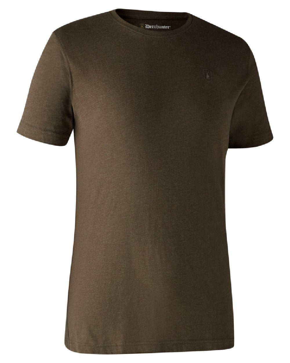 Adventure Green Melange Brown Leaf Melange coloured Deerhunter Basic 2-Pack T-Shirt on white background