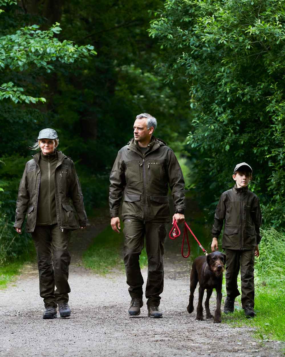 Olive Night Melange coloured Deerhunter Chasse Trousers on tree background