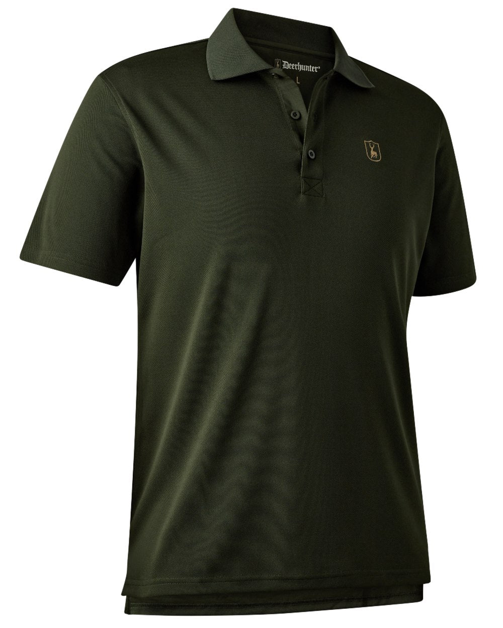 Forest Ember coloured Deerhunter Climate Polo Shirt with 37.5® Technology on white background