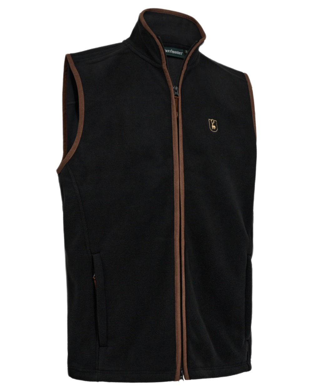 Anthracite Grey coloured Deerhunter Cumbria Fleece Waistcoat on white background