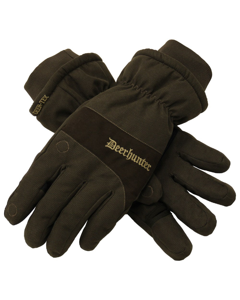 Tarmac Green coloured Deerhunter Eagle Winter Gloves on white background