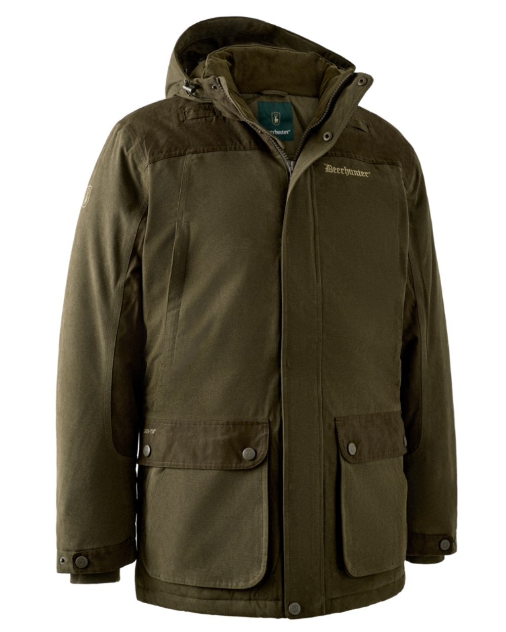 Tarmac Green Coloured Deerhunter Eagle Winter Jacket On A White Background