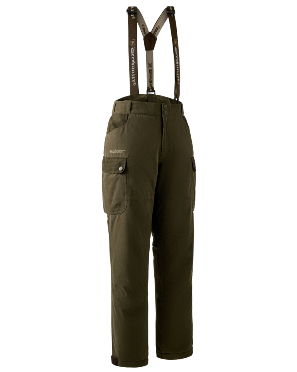 Tarmac Green Coloured Deerhunter Eagle Winter Trousers On A White Background