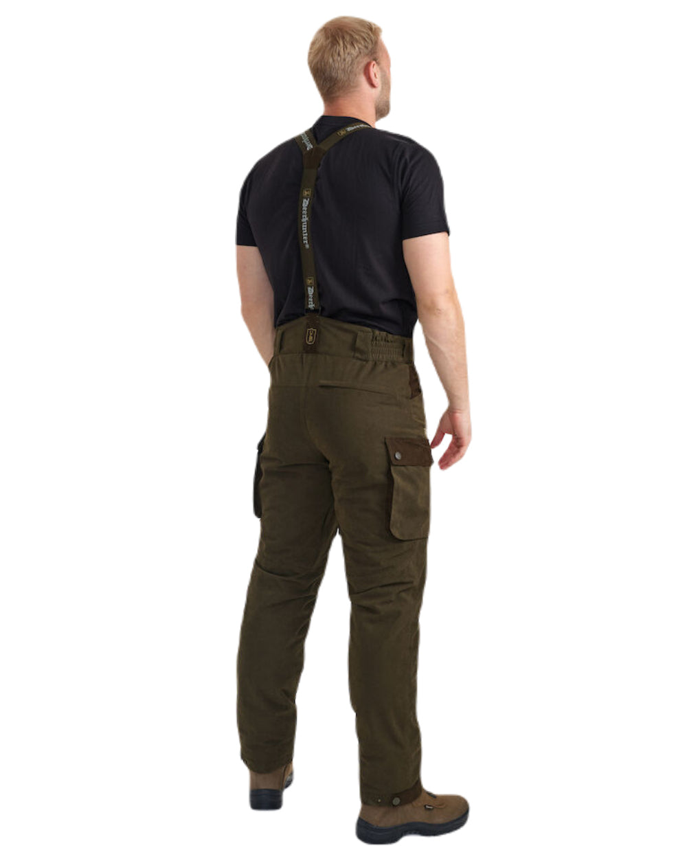 Tarmac Green Coloured Deerhunter Eagle Winter Trousers On A White Background