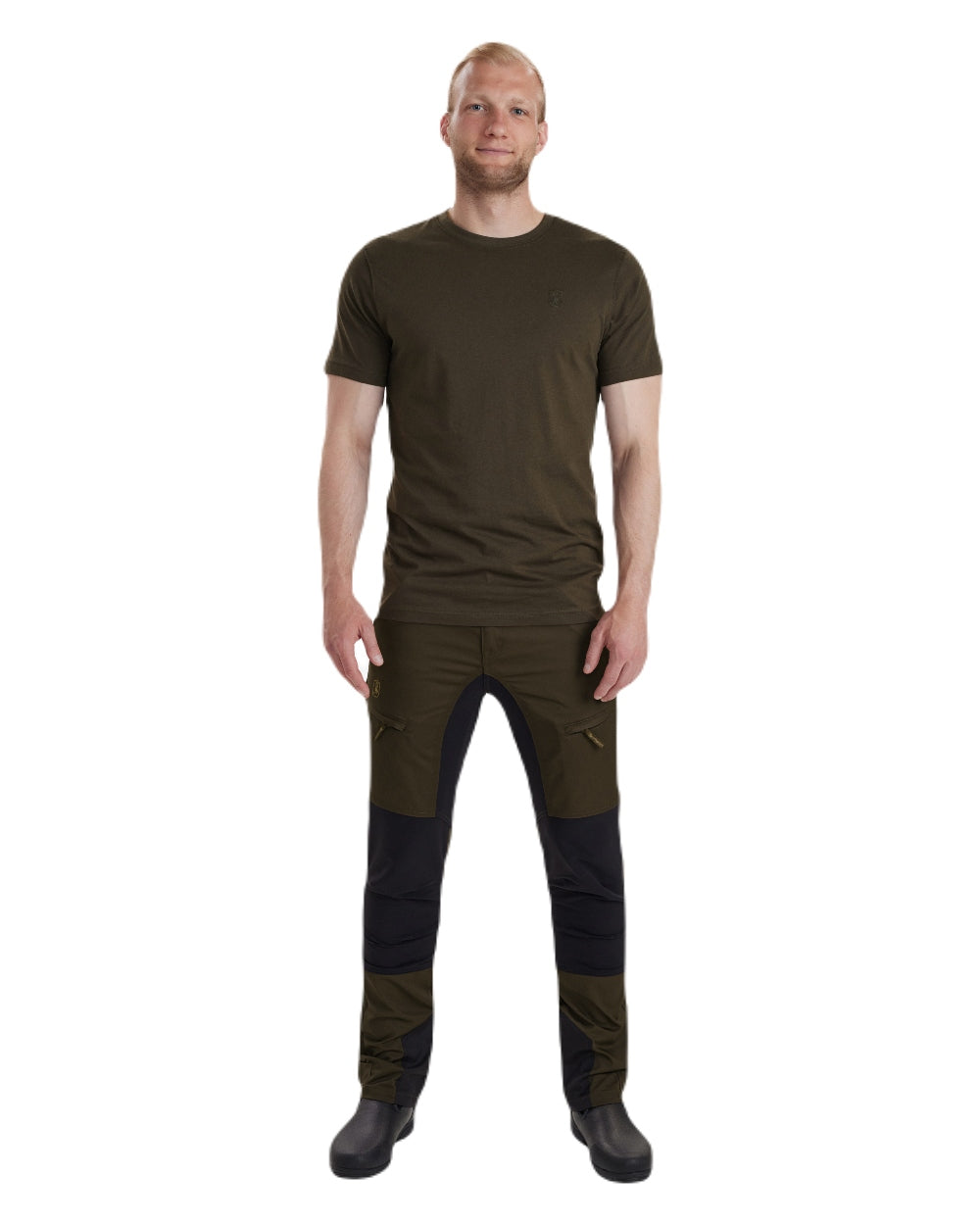 Adventure Green coloured Deerhunter Easton T-Shirt on white background