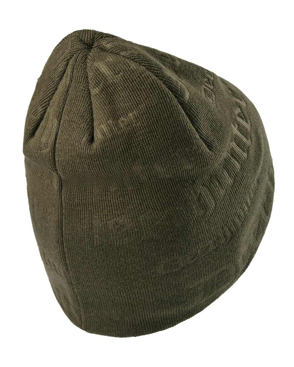 Tarmac Green coloured Deerhunter Embossed Logo Beanie on white background