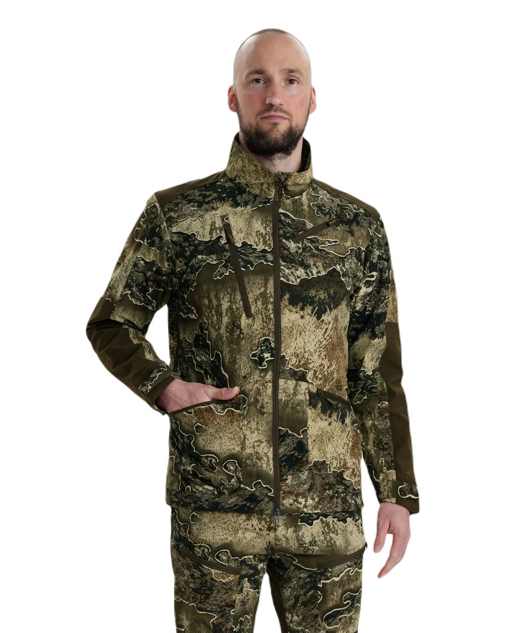 Realtree Excape coloured Deerhunter Excape Light Jacket on white background