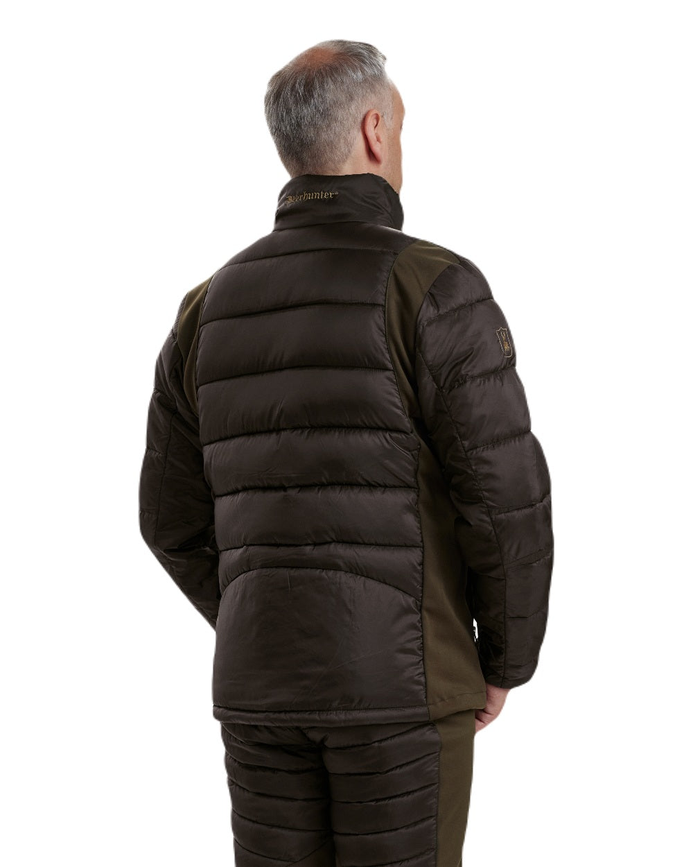 Art Green coloured Deerhunter Excape Quilted Jacket on white background