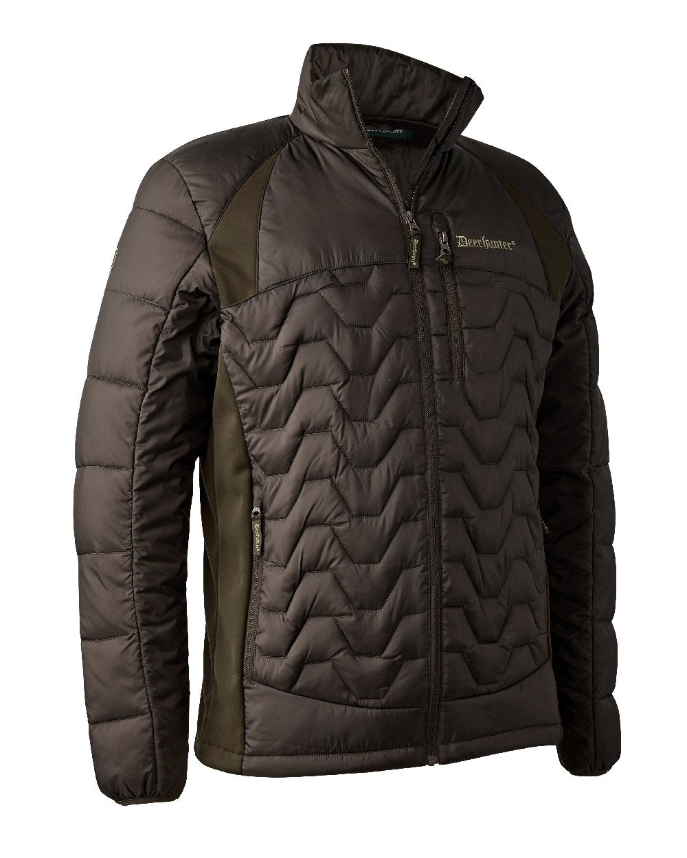 Art Green coloured Deerhunter Excape Quilted Jacket on white background