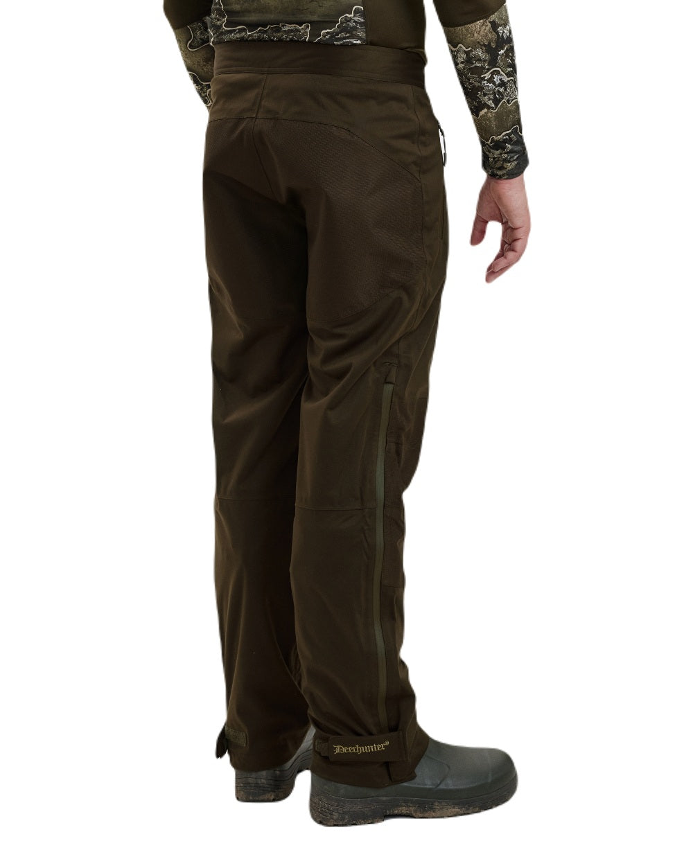 Art Green coloured Deerhunter Excape Rain Trousers on white background
