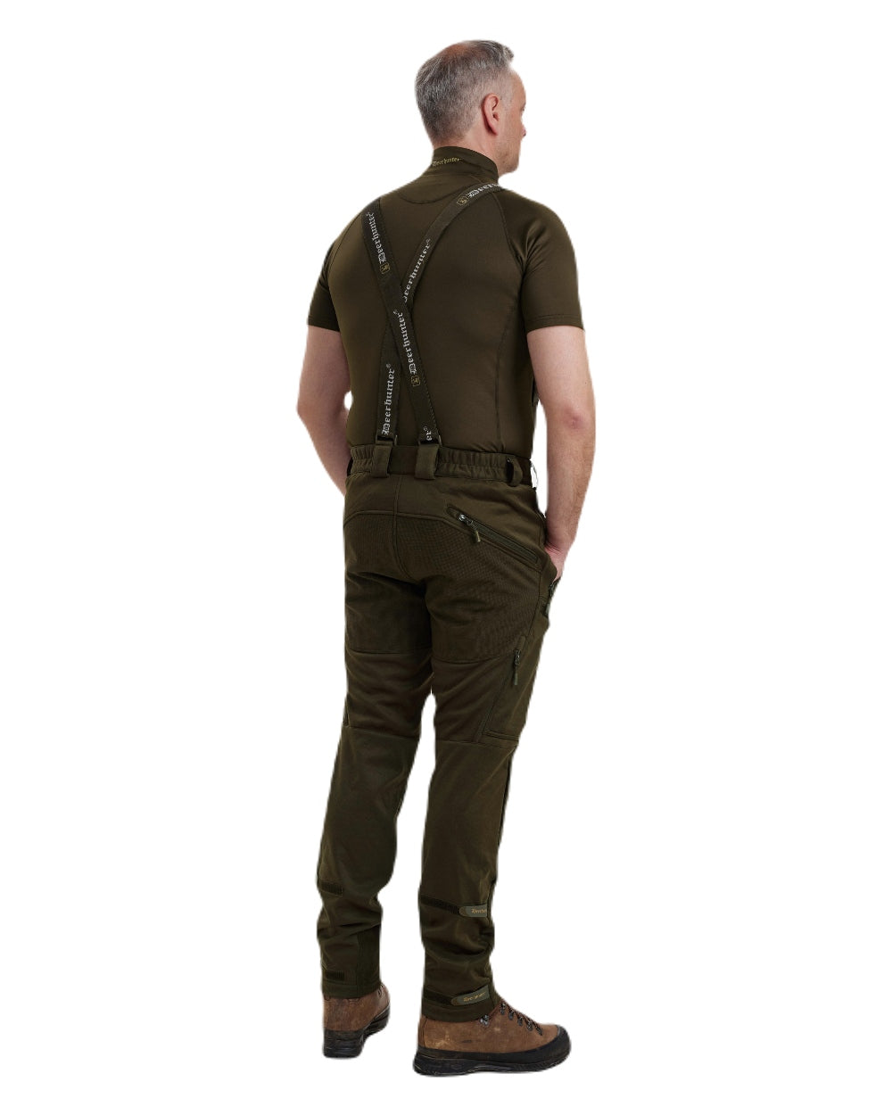 Art Green coloured Deerhunter Excape Softshell Trousers on white background