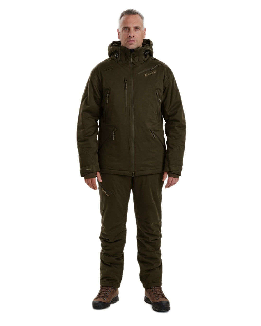 Art Green coloured Deerhunter Excape Winter Waterproof Jacket on white background