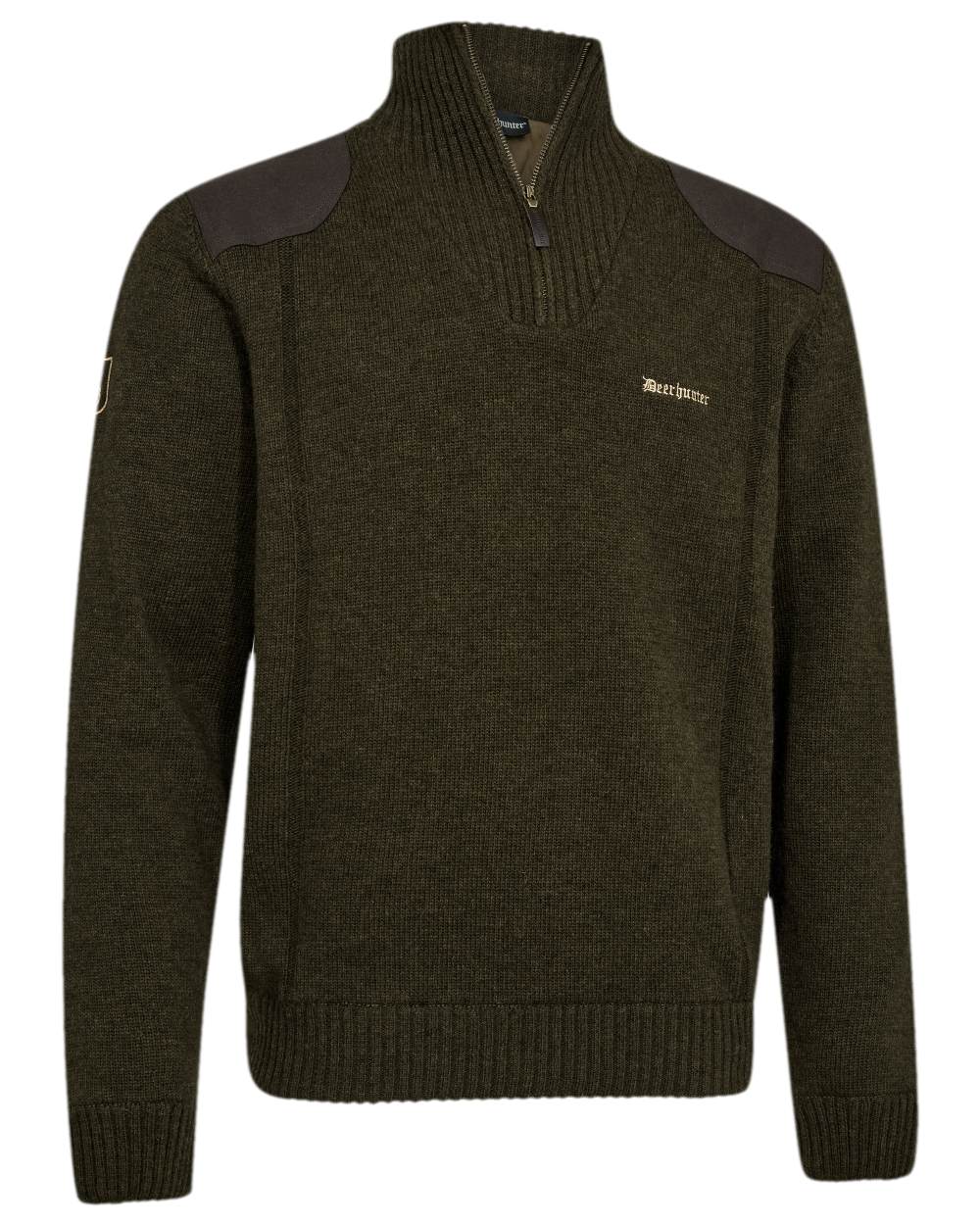 Woodland Melange Coloured Deerhunter Finley Stormliner Knit on white background