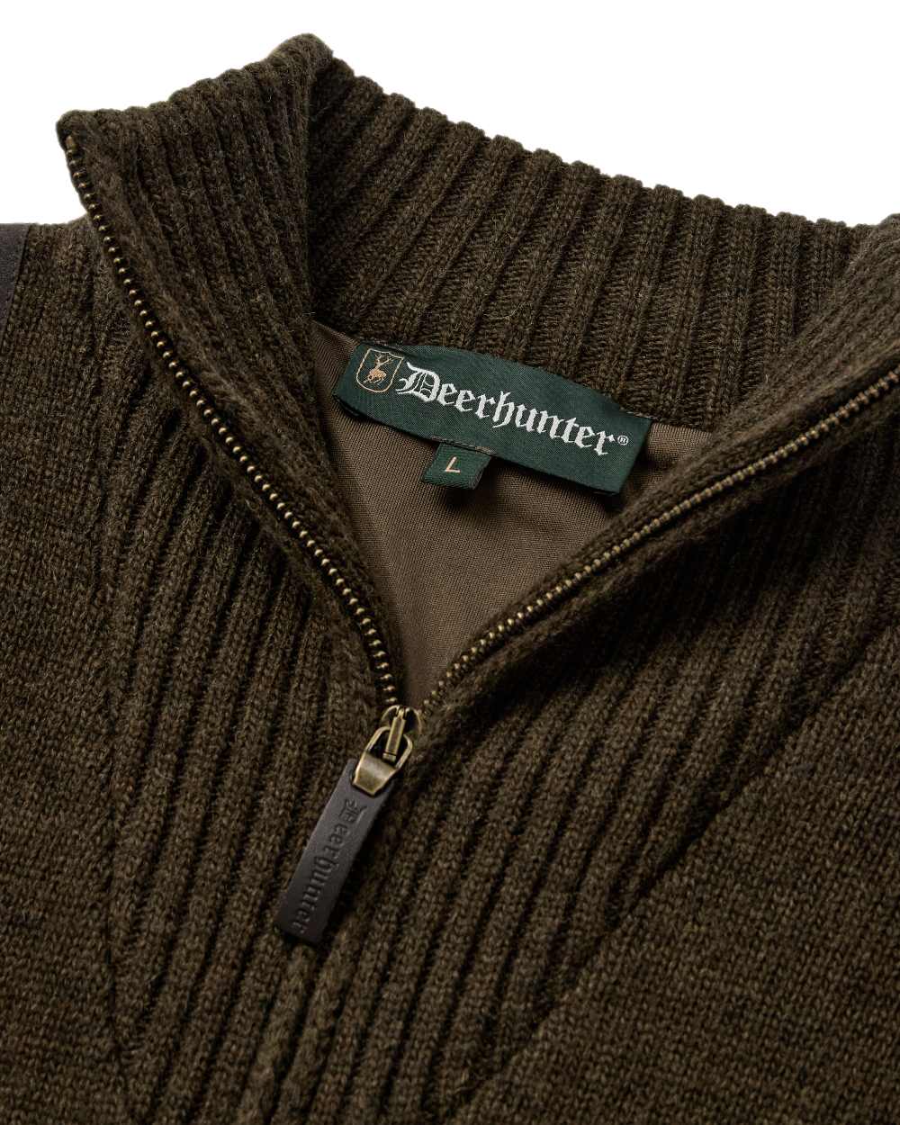 Woodland Melange Coloured Deerhunter Finley Stormliner Knit on white background